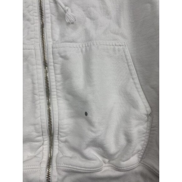 John Galt Heaven Sent Hoodie Womens Medium White Zip Up Angel Graphic Pullover - Picture 7 of 9